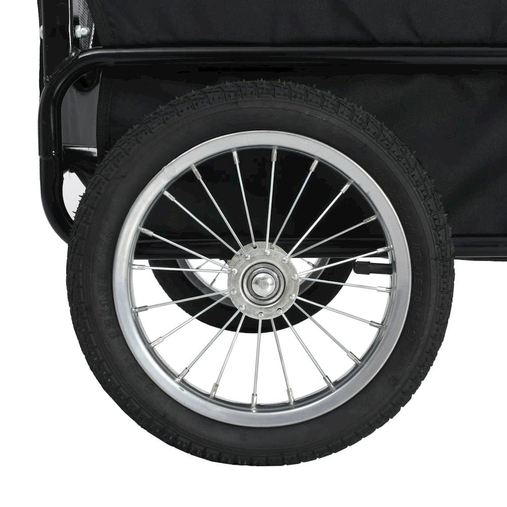Pet Bike Trailer Grey And Blue Oxford Fabric And Steel 20.9 Lb