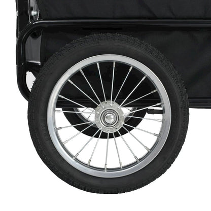 Pet Bike Trailer Grey And Blue Oxford Fabric And Steel 20.9 Lb