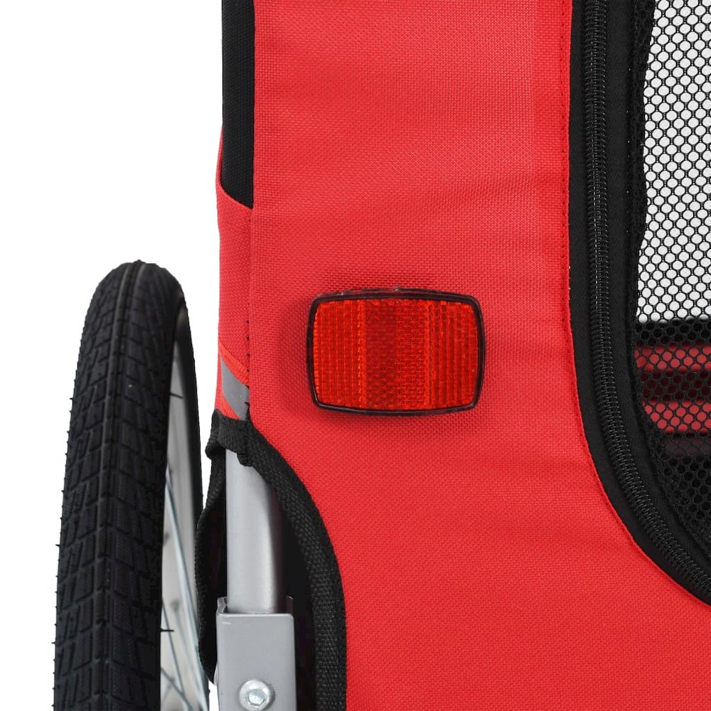 Pet Bike Trailer Red And Black Oxford Fabric And Steel Medium