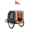 Pet Bike Trailer Orange And Grey Oxford Fabric And Steel