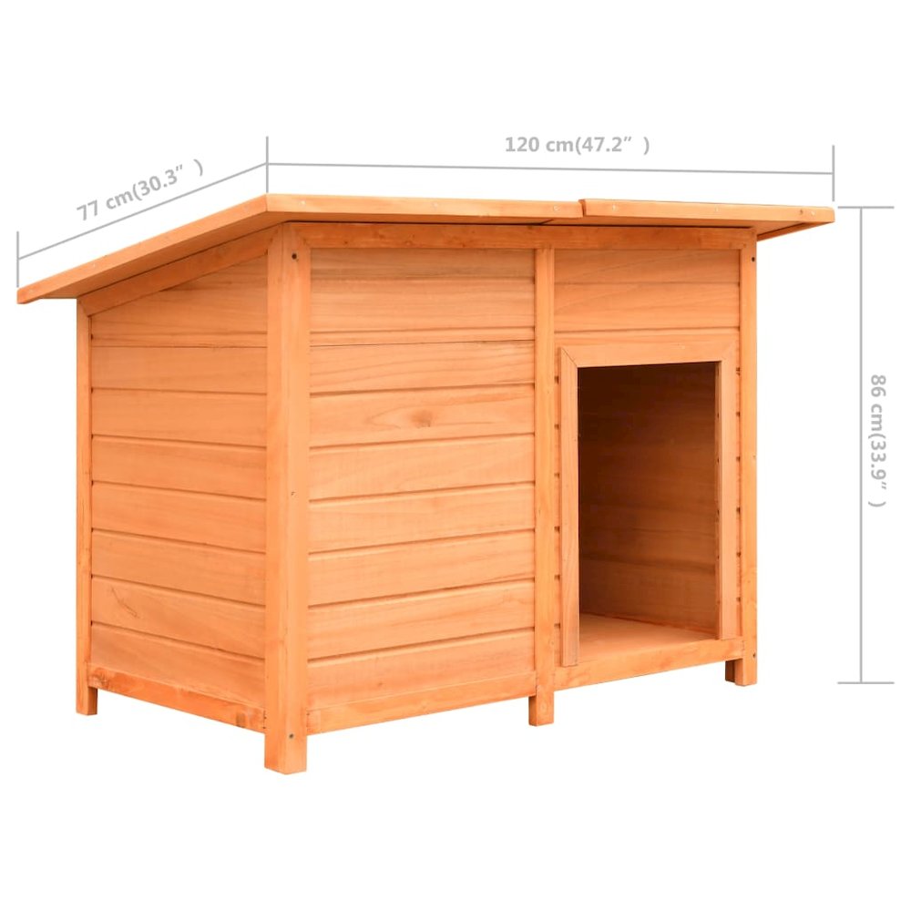 Dog House Brown, Green Solid Pine Wood
