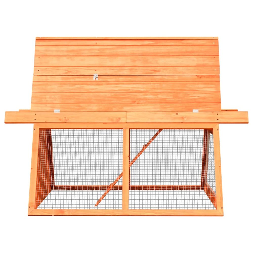 Rabbit Hutch Brown Solid Pine Wood