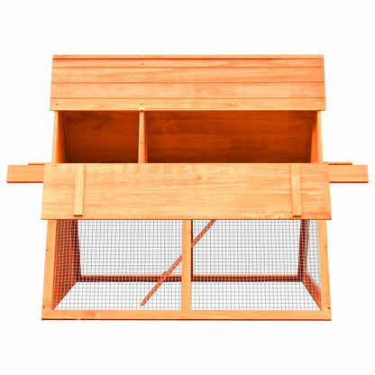 Rabbit Hutch Brown Solid Pine Wood