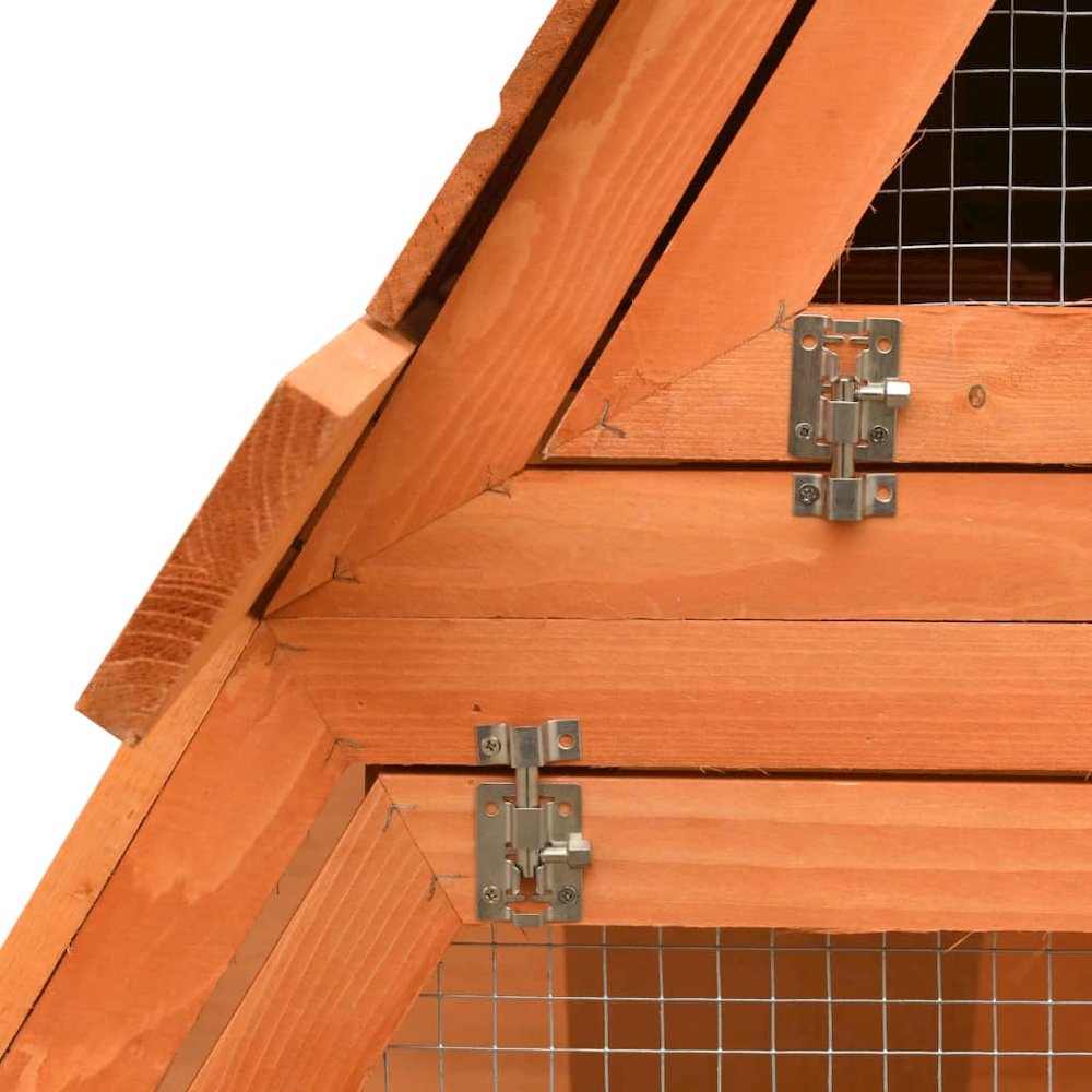 Rabbit Hutch Brown Solid Pine Wood