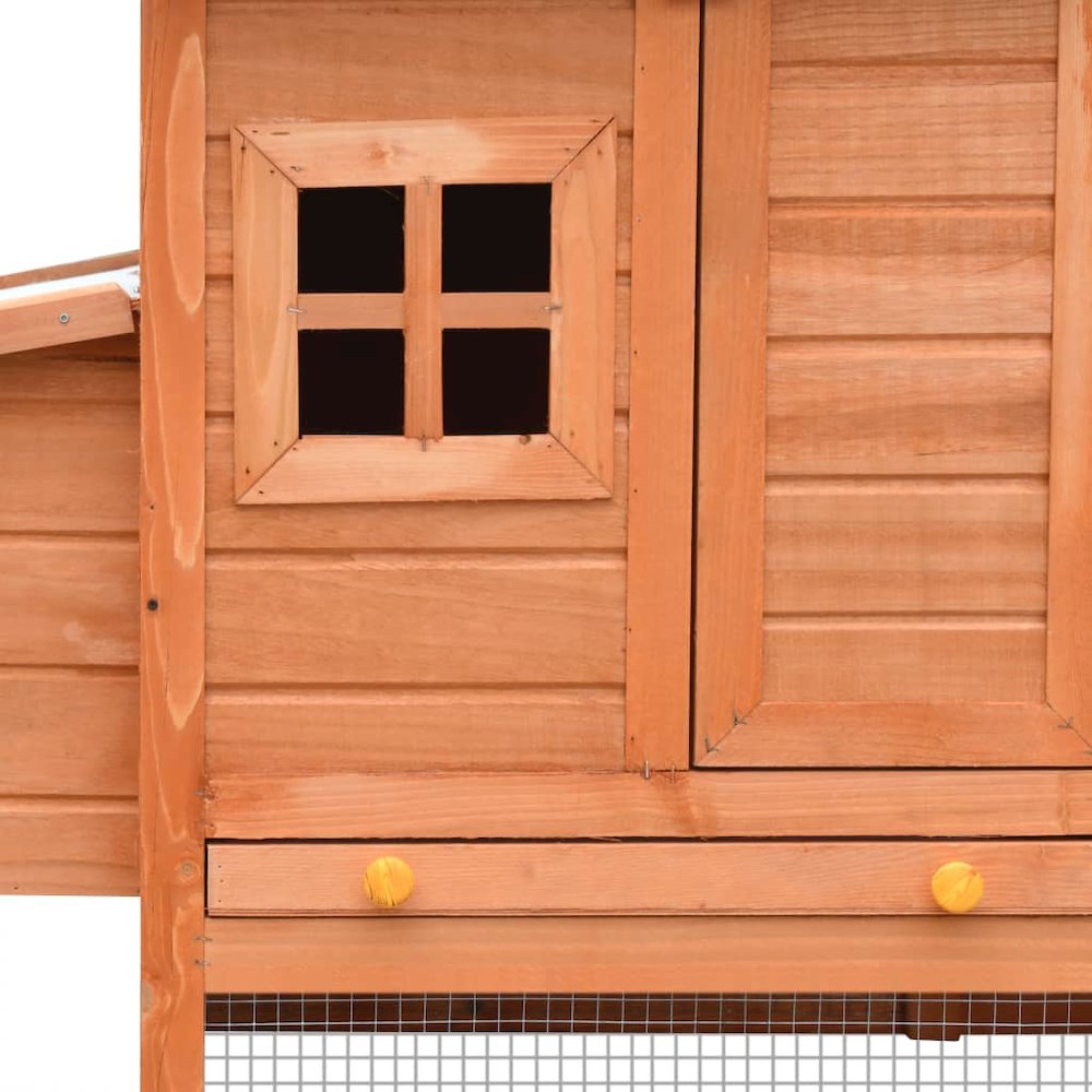 Chicken Coop Brown and Green Solid pine/fir wood
