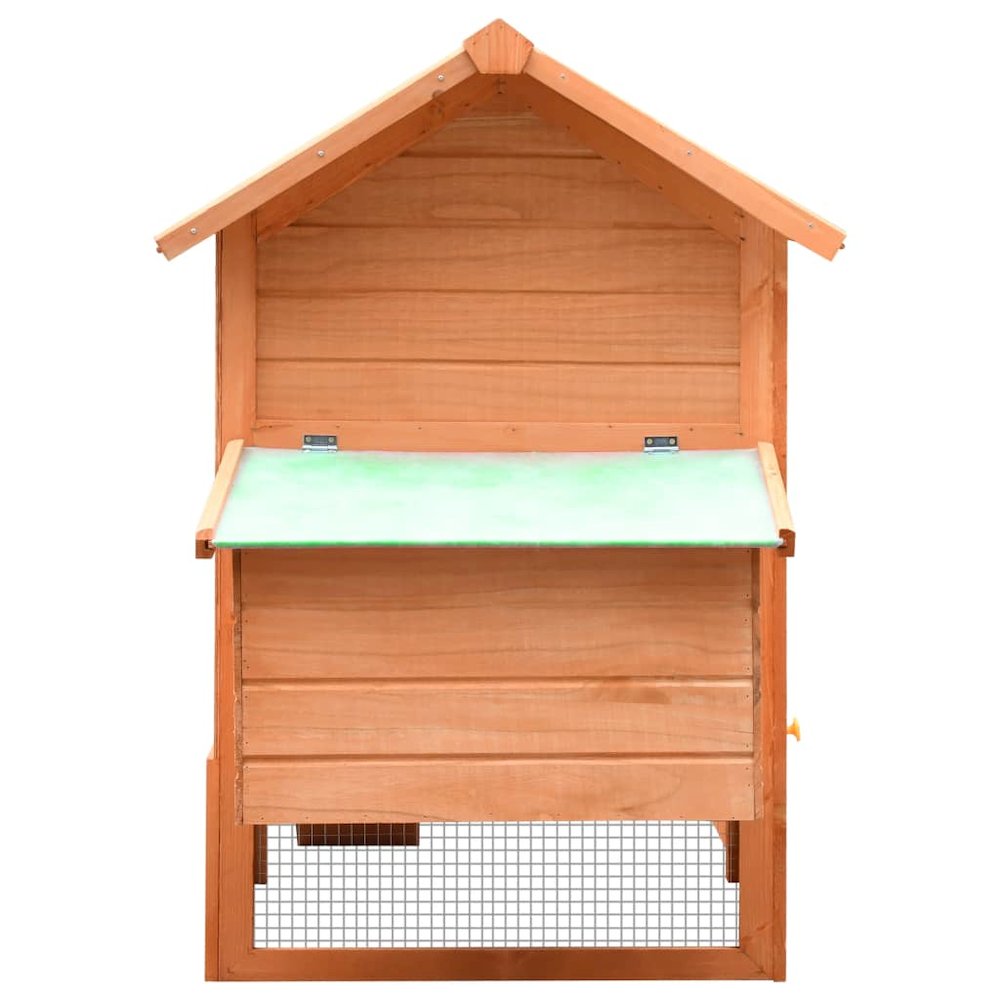 Chicken Coop Brown And Green Solid Pine/Fir Wood