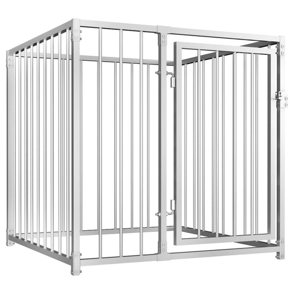 Dog Kennel Silver Steel Tough Dog Kennel