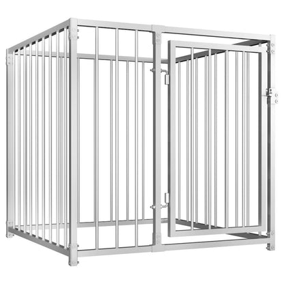 Dog Kennel Silver Steel Tough Dog Kennel