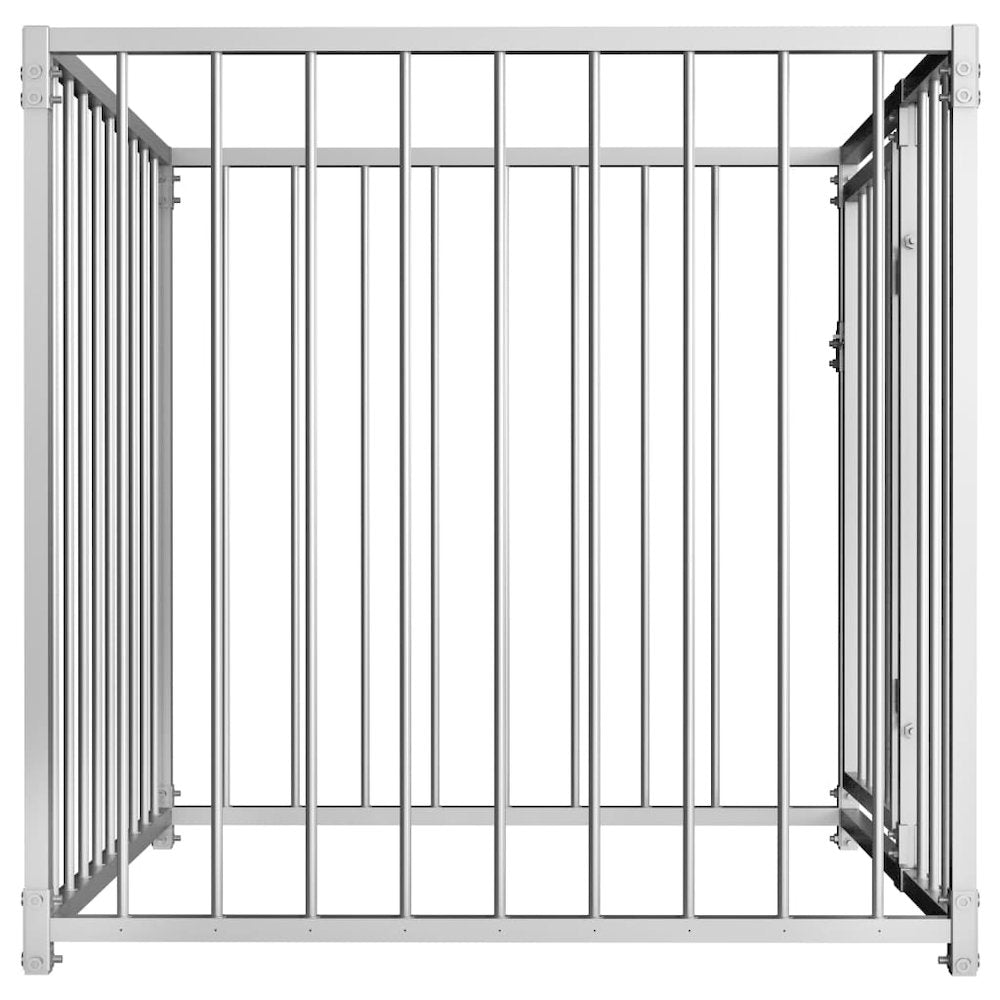 Dog Kennel Silver Steel Tough Dog Kennel