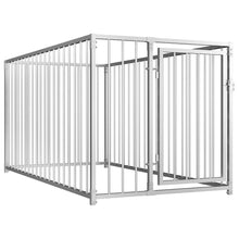 Dog Kennel Silver Steel Medium Durable Dog Kennel Rectangular