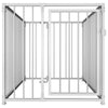 Dog Kennel Silver Steel Medium Durable Dog Kennel Rectangular