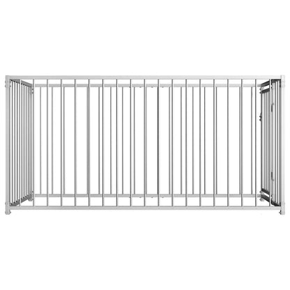 Dog Kennel Silver Steel Medium Durable Dog Kennel Rectangular