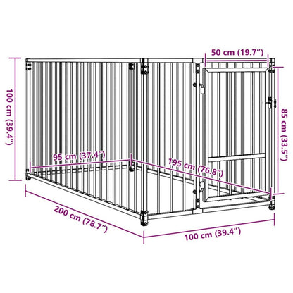 Dog Kennel Silver Steel Medium Durable Dog Kennel Rectangular