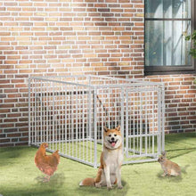 Dog Kennel Silver Steel Medium Durable Dog Kennel Rectangular