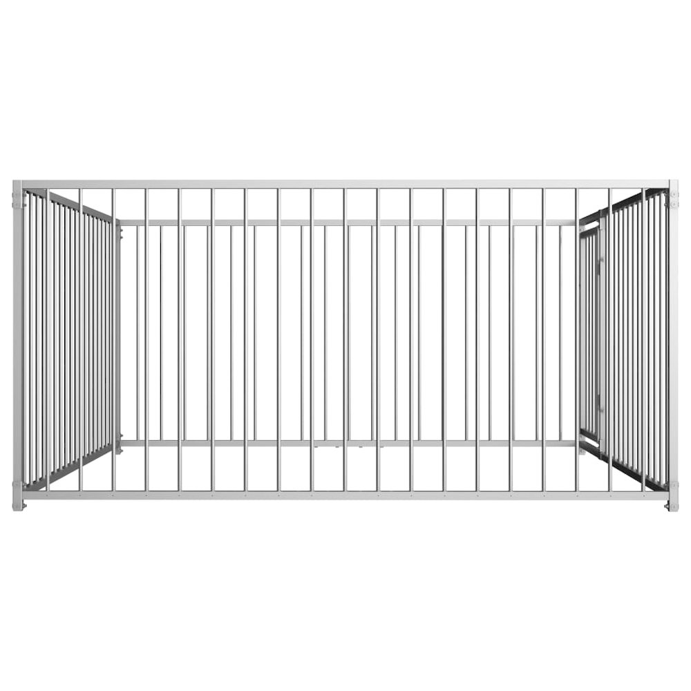 Dog Kennel Silver Steel Durable Dog Kennel