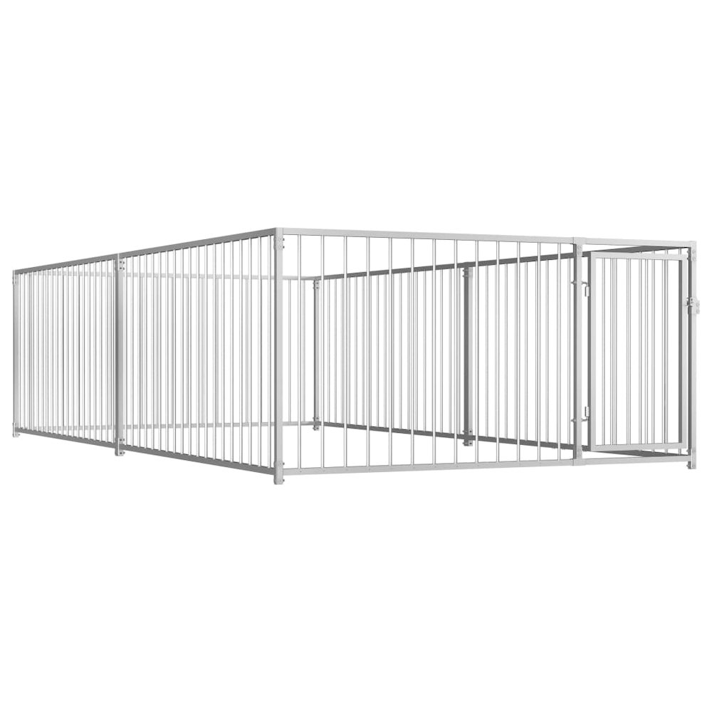 Dog Kennel Silver Steel Dog Kennel