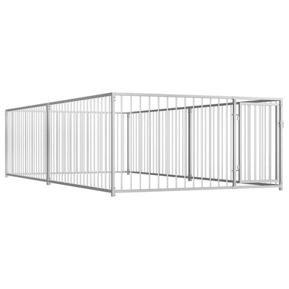 Dog Kennel Silver Steel Dog Kennel