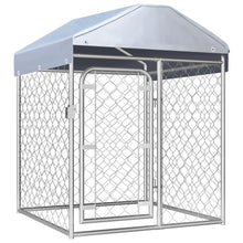 Dog Kennel Silver Galvanized Steel, Polyethylene Large Locks