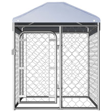 Dog Kennel Silver Galvanized Steel, Polyethylene Large Locks