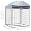 Dog Kennel Silver Galvanized Steel, Polyethylene Large Locks
