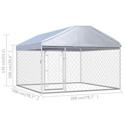 Dog Kennel Silver Galvanized Steel Large Durable Dog Kennel