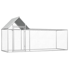 Chicken Coop Silver Galvanized Steel 39.4W x 118D x 59.1H