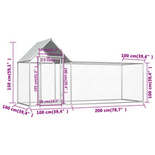 Chicken Coop Silver Galvanized Steel 9.8ft x 3.3ft x 4.9ft
