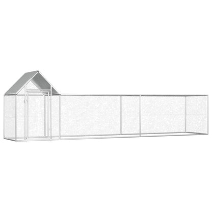Chicken Coop Silver Galvanized Steel Durable