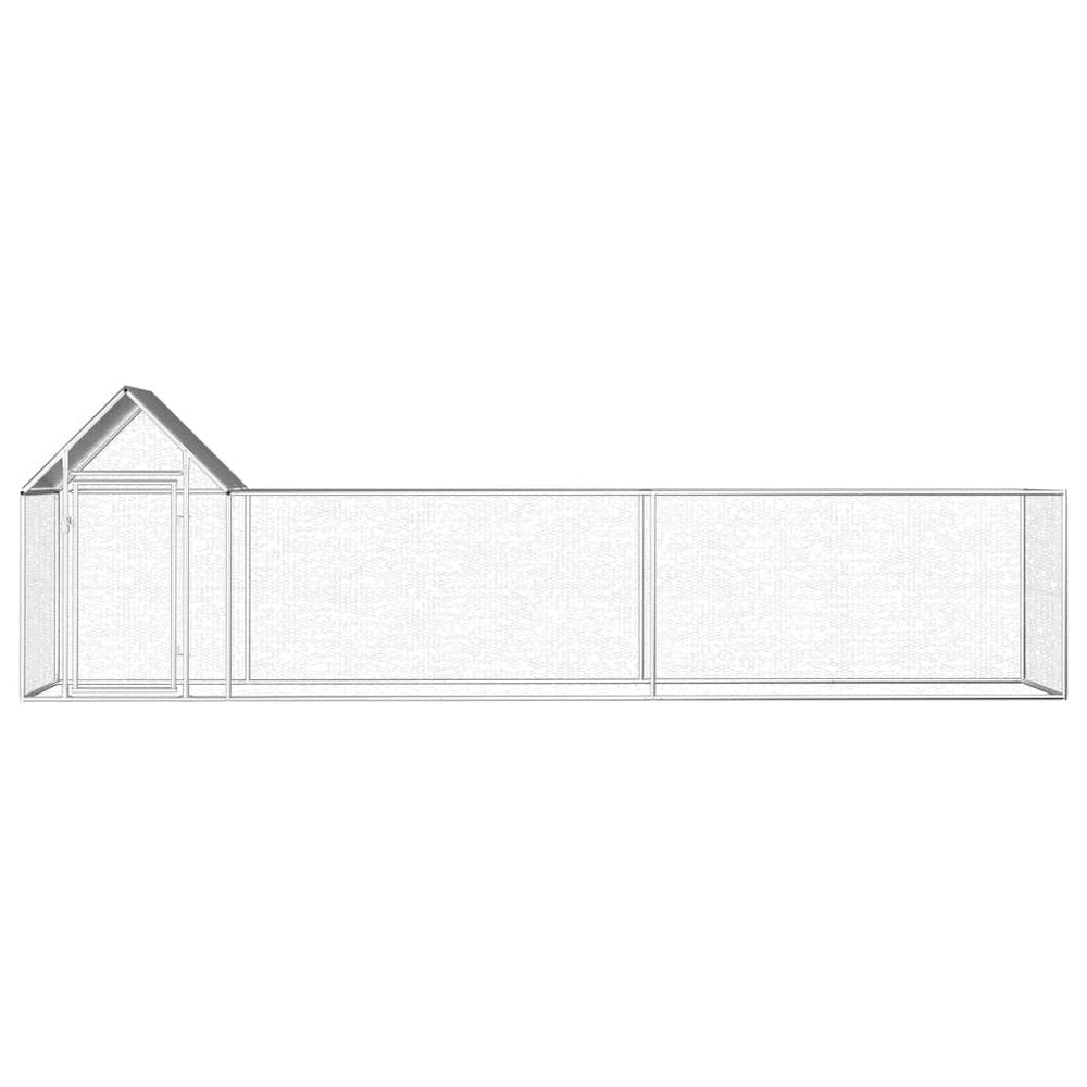 Chicken Coop Silver Galvanized steel 16.4 x 3.3 x 4.9 ft Durable