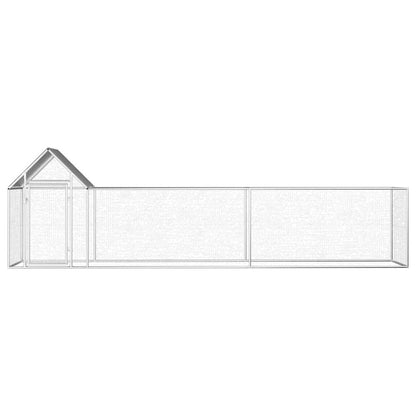 Chicken Coop Silver Galvanized steel 16.4 x 3.3 x 4.9 ft Durable