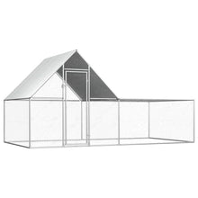 Chicken Coop Silver Galvanized Steel Large 78.7W x 157.5D x 78.7H