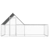 Chicken Coop Silver Galvanized Steel Large 78.7W x 157.5D x 78.7H