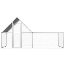 Chicken Coop Silver Galvanized Steel Large 78.7W x 157.5D x 78.7H