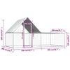 Chicken Coop Silver Galvanized Steel Large 78.7W x 157.5D x 78.7H