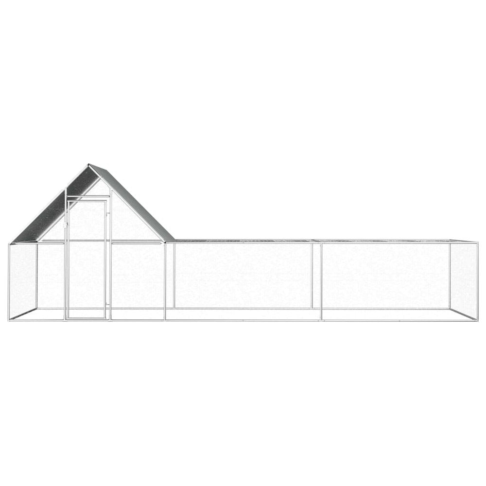Chicken Coop Silver Galvanized steel 19.7 x 6.6 x 6.6 ft Locks