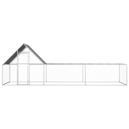 Chicken Coop Silver Galvanized steel 19.7 x 6.6 x 6.6 ft Locks