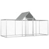 Chicken Coop Silver Galvanized Steel Large 39.4W x 139.4D x 59.1H