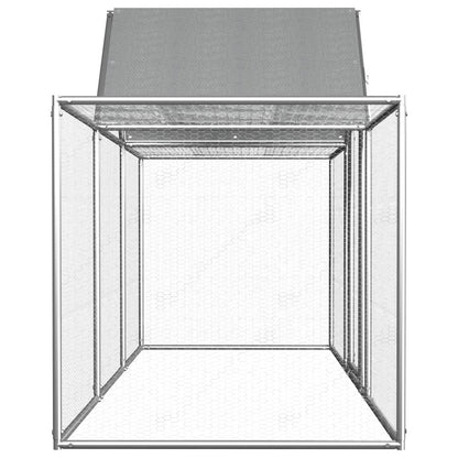 Chicken Coop Silver Galvanized Steel Large 39.4W x 139.4D x 59.1H