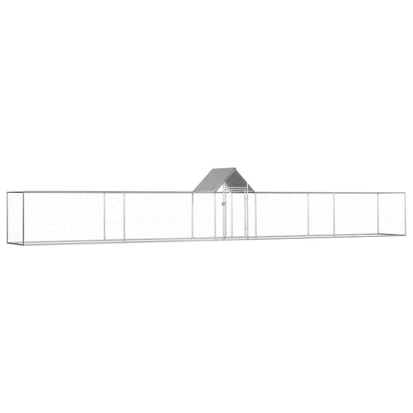 Chicken Coop Silver Galvanized Steel Large Durable