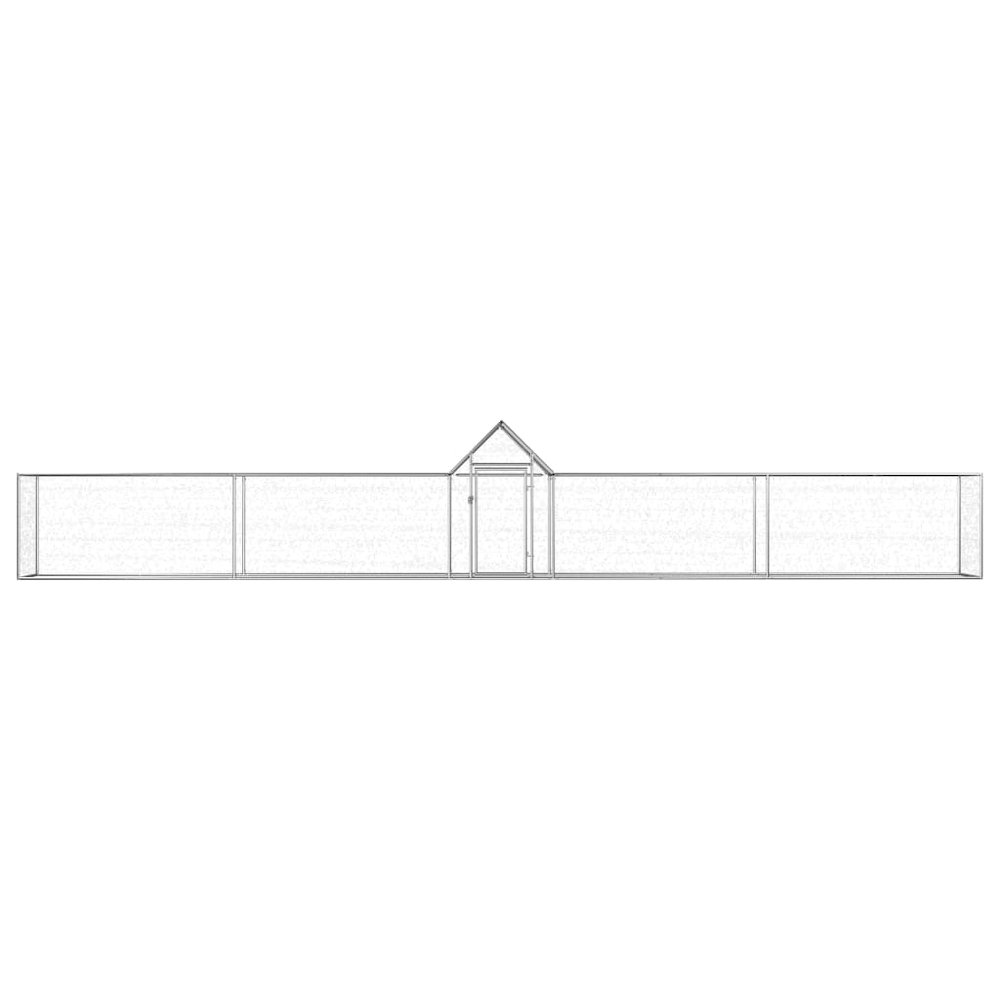 Chicken Coop Silver Galvanized Steel Large Durable