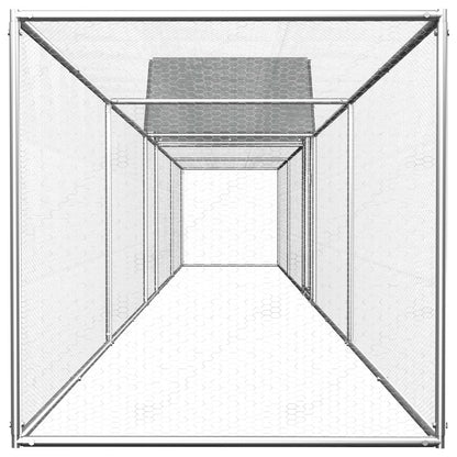 Chicken Coop Silver Galvanized Steel Large Durable