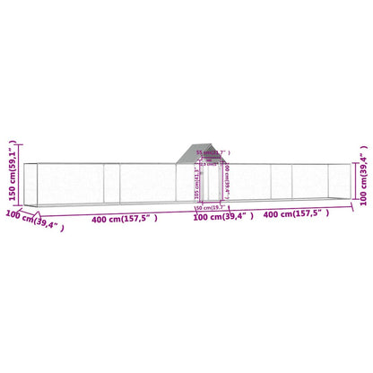 Chicken Coop Silver Galvanized Steel Large Durable