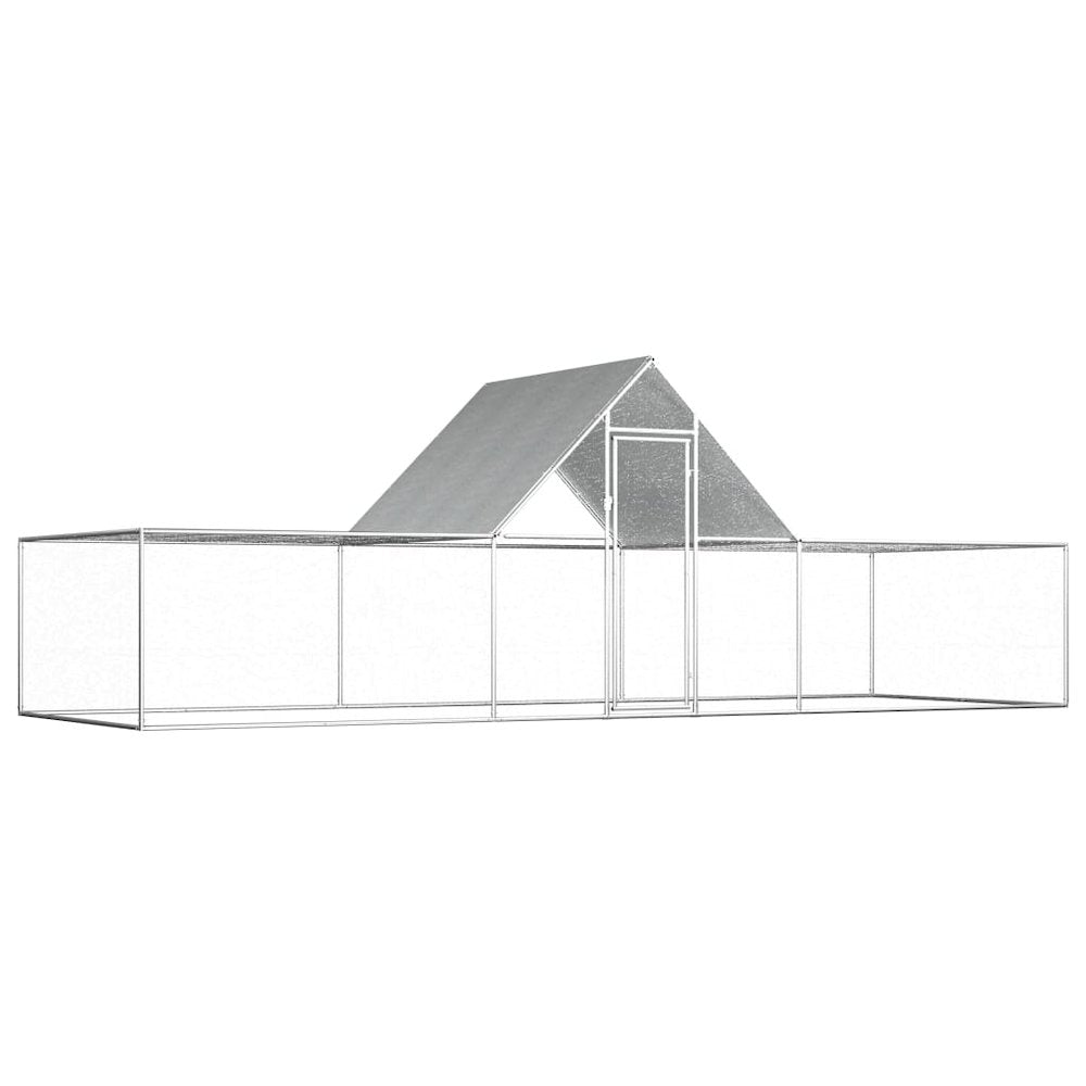 Chicken Coop Silver Galvanized steel 20 x 6.6 x 6.6 ft
