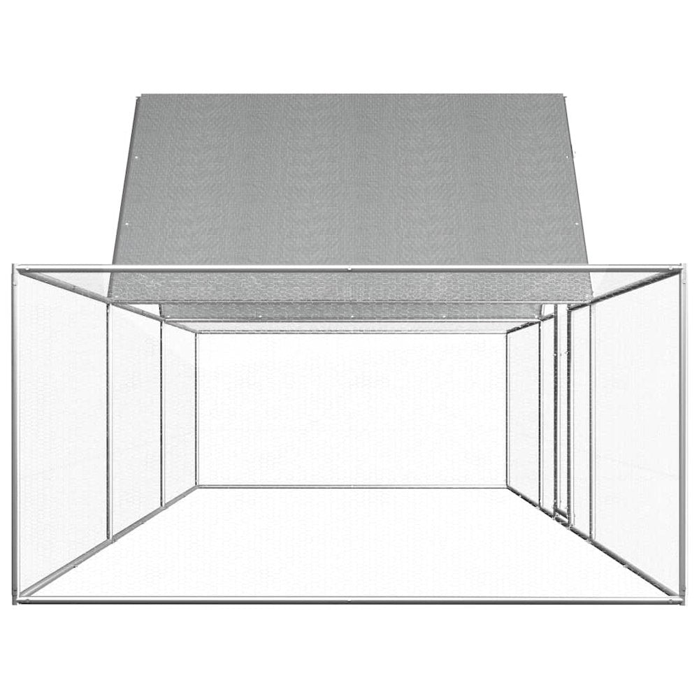 Chicken Coop Silver Galvanized steel 20 x 6.6 x 6.6 ft