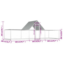 Chicken Coop Silver Galvanized steel 20 x 6.6 x 6.6 ft
