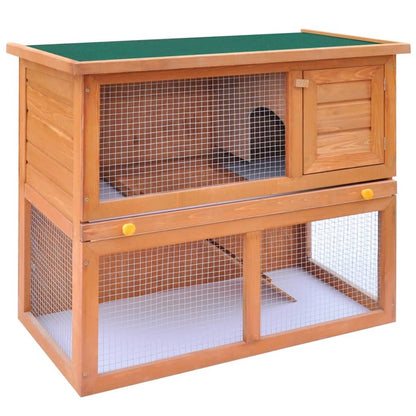 Rabbit Hutch Wooden Solid Pine Wood Large Height-Adjustable