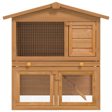 Rabbit Hutch Brown Solid Pine Wood Large
