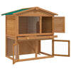 Rabbit Hutch Brown Solid Pine Wood Large