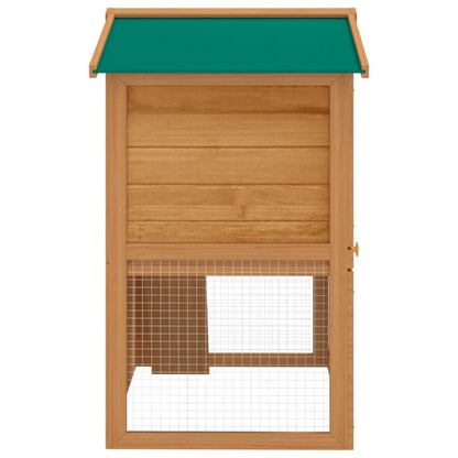 Rabbit Hutch Brown Solid Pine Wood Large
