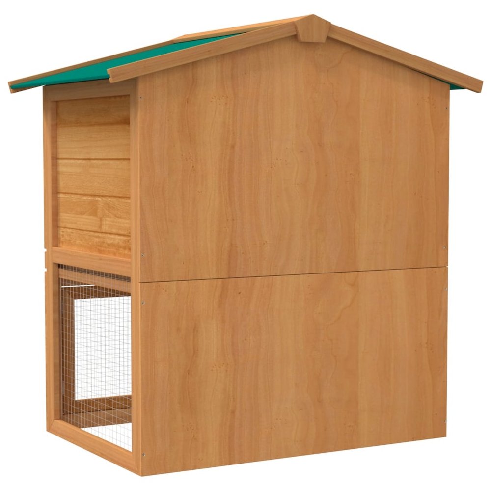 Rabbit Hutch Brown Solid Pine Wood Large